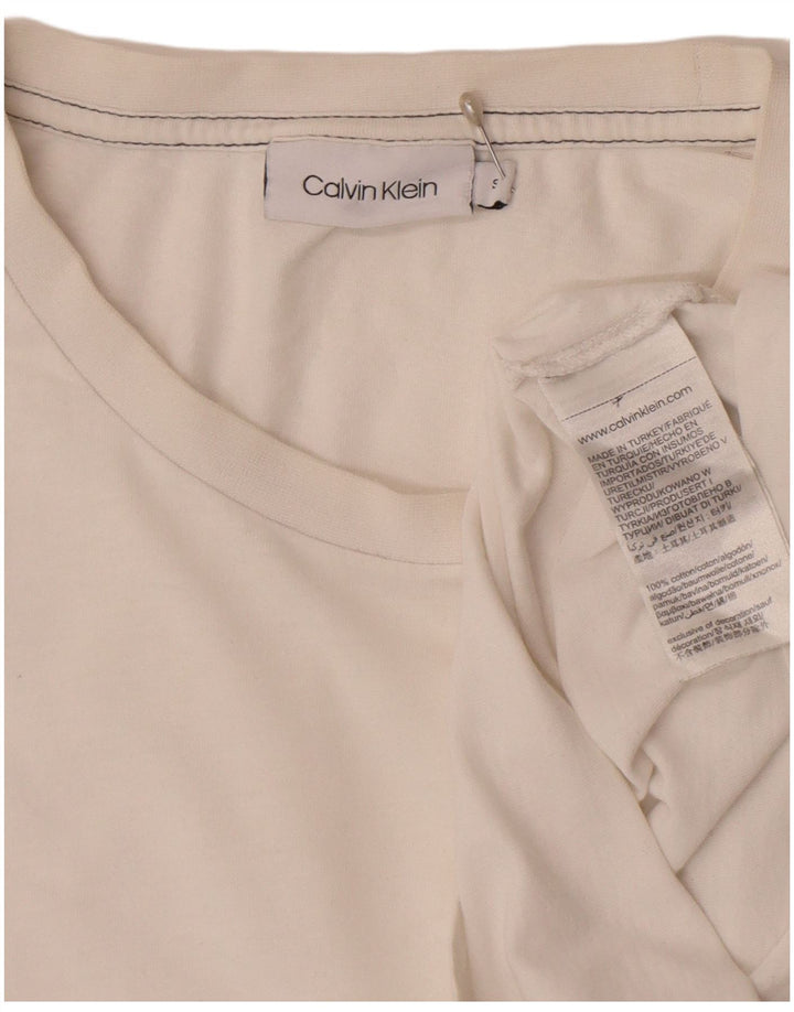 Calvin Klein - Camiseta para hombre, talla pequeña, algodón blanco
