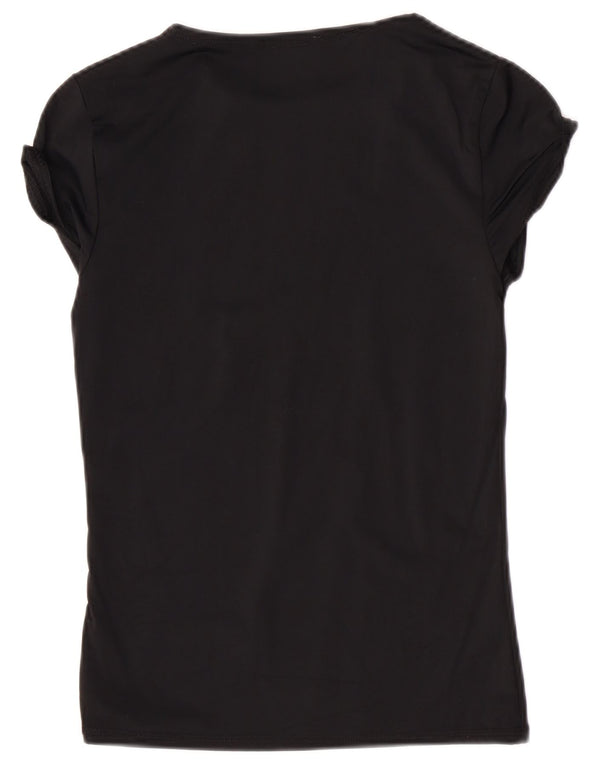 Zara Mujer Camiseta Top Reino Unido 12 Mediano Negro