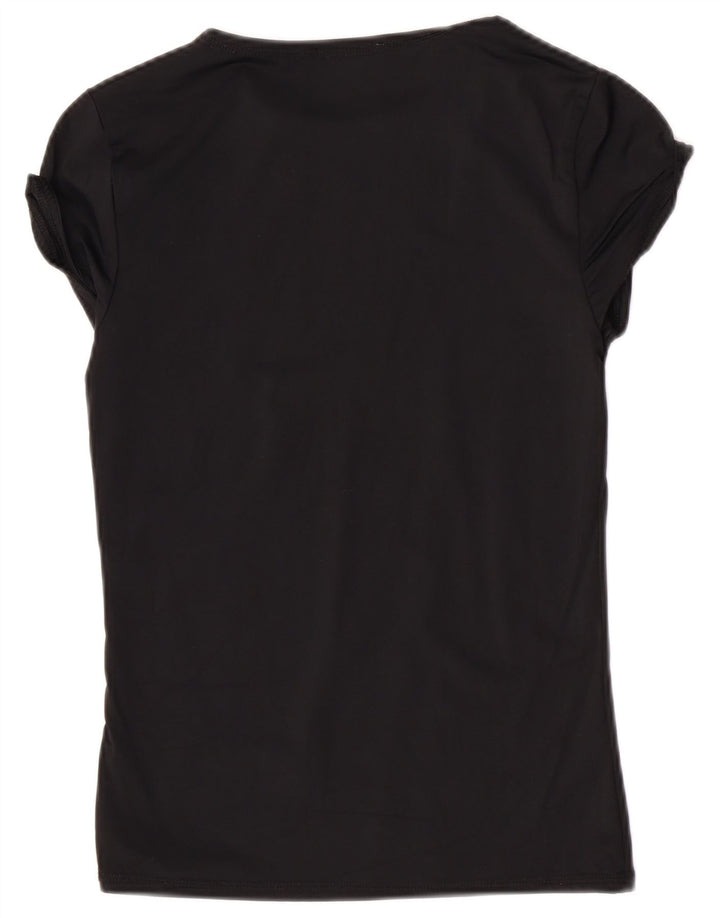 Zara Mujer Camiseta Top Reino Unido 12 Mediano Negro