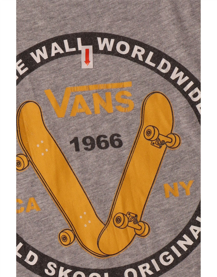 Vans Camiseta gráfica de ajuste clásico para niños 12-13 años Grande Gris Algodón