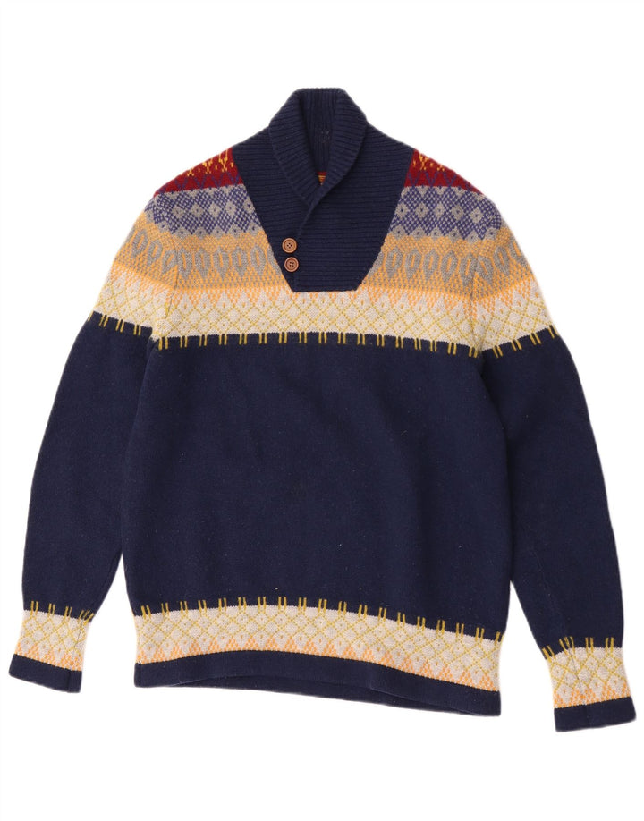 Levi's Jersey con cuello tipo chal para hombre, color azul marino medio