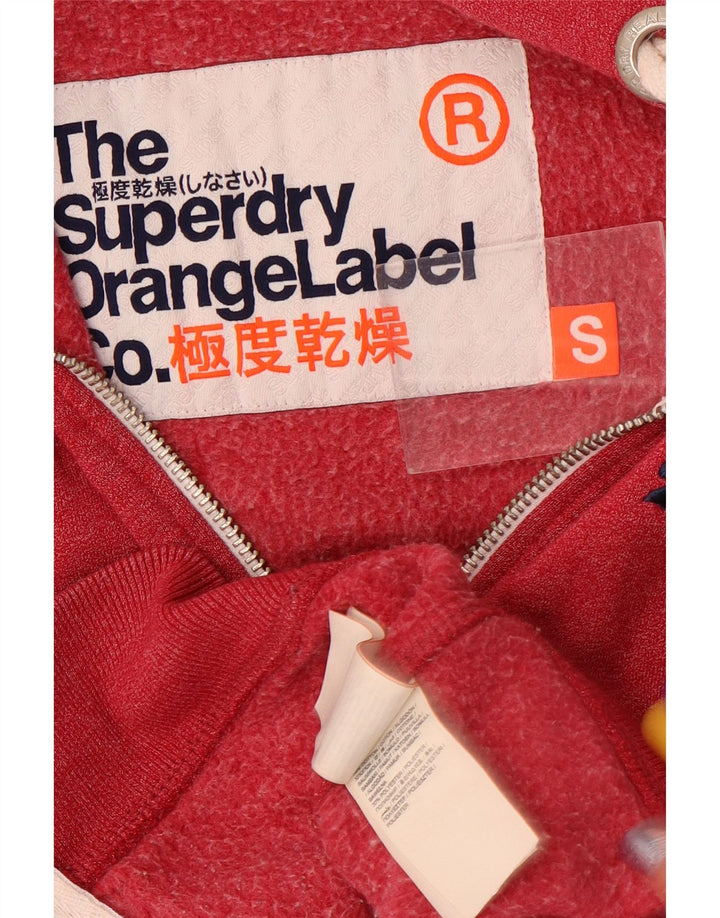 Superdry Sudadera con capucha y cremallera para mujer Reino Unido 10 Small Red Cotton