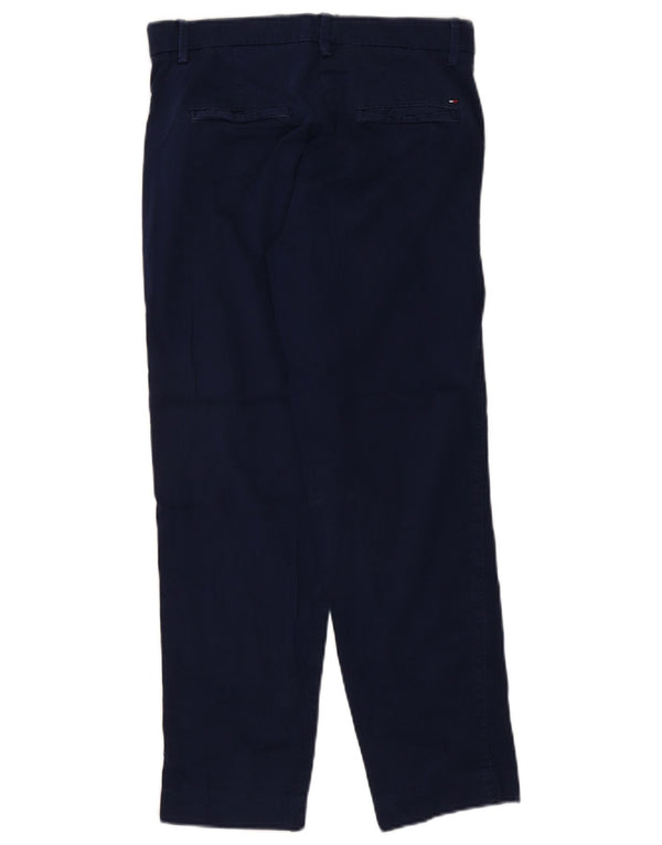 Tommy Hilfiger Womens Straight Chino Trousers UK 10 Small W27 L26 Navy Blue