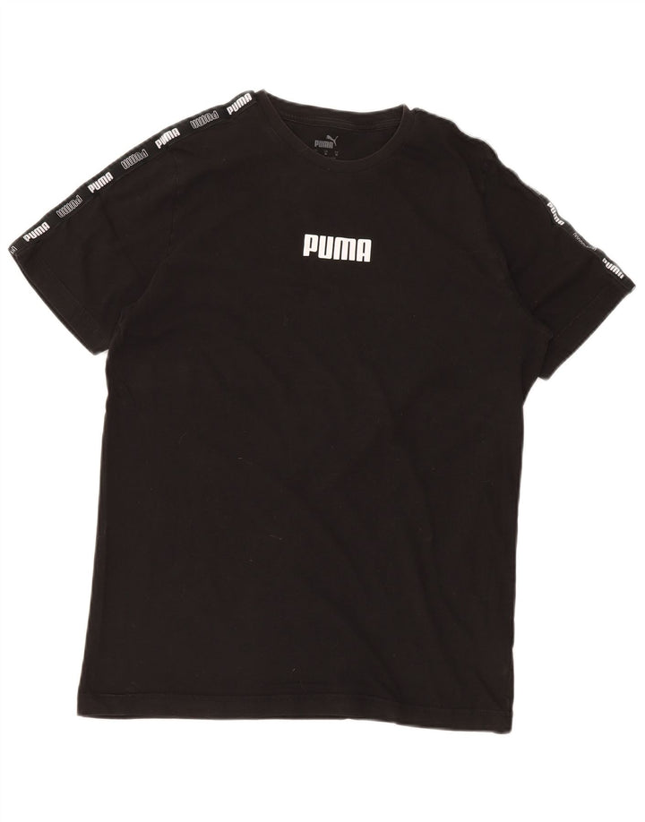 PUMA Camiseta gráfica para hombre Top mediano de algodón negro