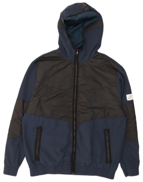 NIKE Chaqueta superior de chándal con capucha y gráfico para hombre, talla grande, color azul marino