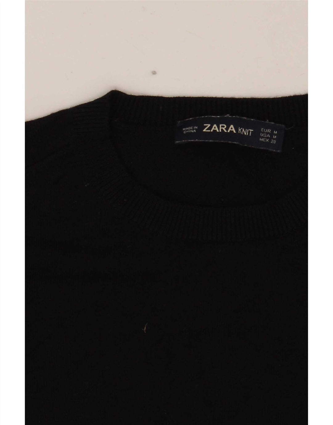 Zara - Jersey de cuello redondo para mujer, talla 40, talla M, color negro