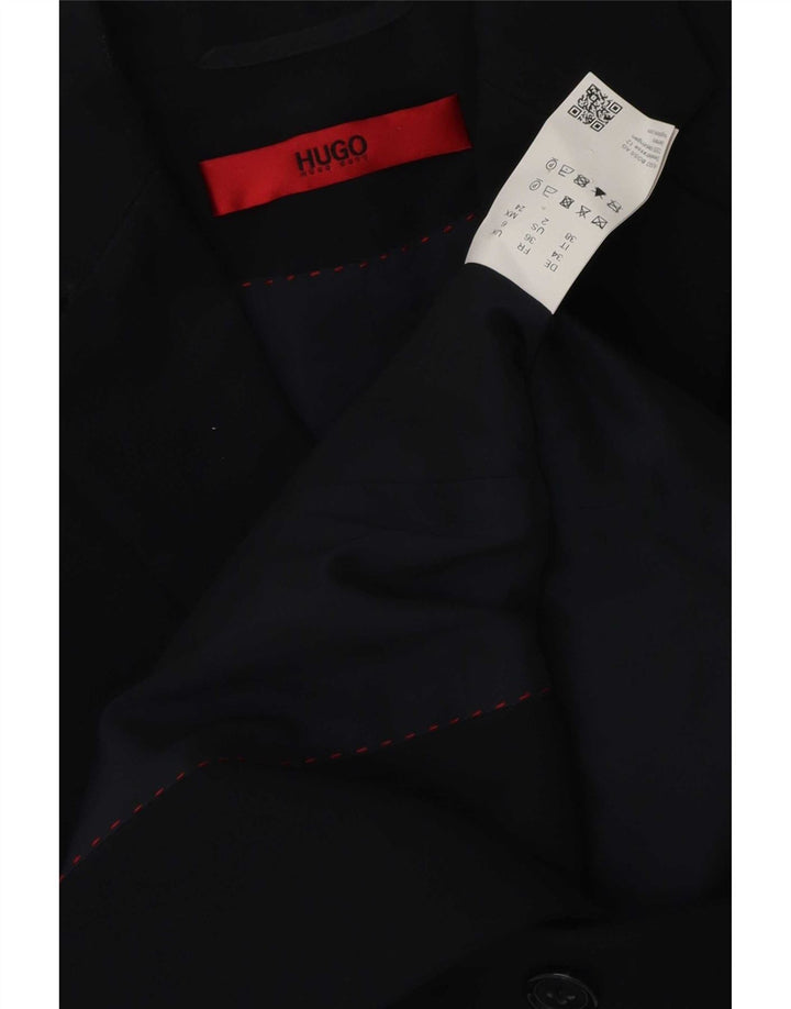Hugo Boss Chaqueta Blazer de 2 Botones para Mujer UK 6 XS Lana Virgen Azul Marino