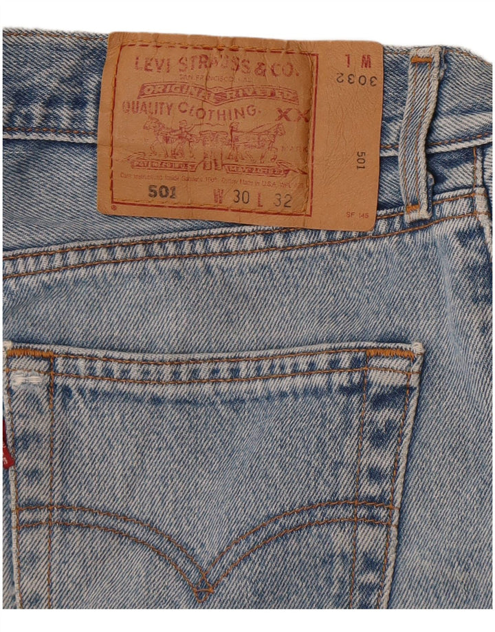 Levi's Mujer 501 Denim Hot Pants De Cintura Alta W30 Azul Medio