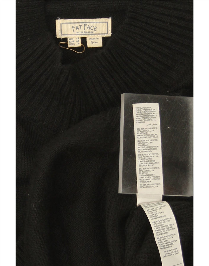 FAT FACE Womens Oversized Jumper Dress UK 18 XL Black Polyester Vintage Fat Face and Second-Hand Fat Face from Messina Hembry 