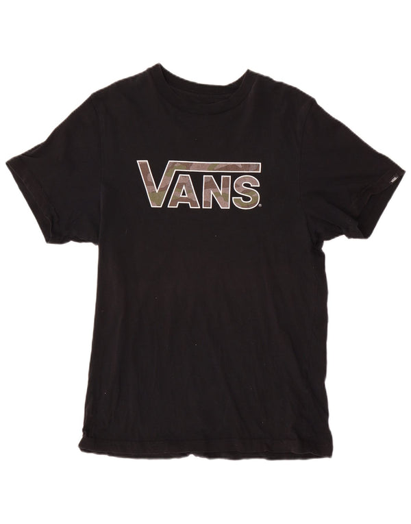 Vans Boys Custom Fit Graphic T-Shirt Top 14-15 Years XL Black Cotton