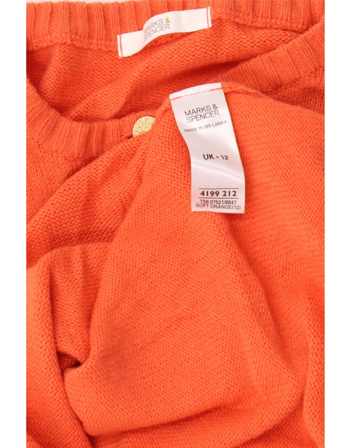 MARKS & SPENCER Suéter tipo cárdigan para mujer Reino Unido 12 Acrílico naranja mediano