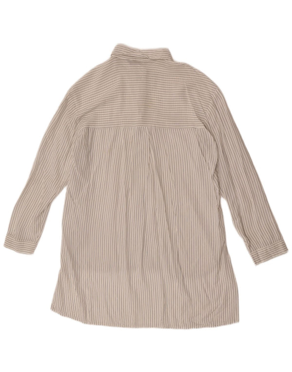 Zara Mujer Ver A Través De La Camisa De Jersey Reino Unido 46 Grande De Rayas Blancas