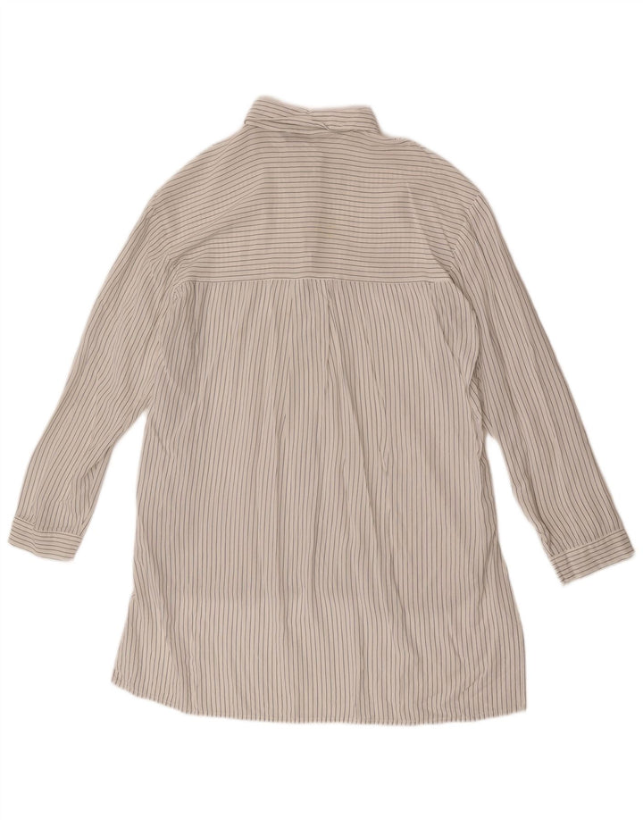 Zara Mujer Ver A Través De La Camisa De Jersey Reino Unido 46 Grande De Rayas Blancas
