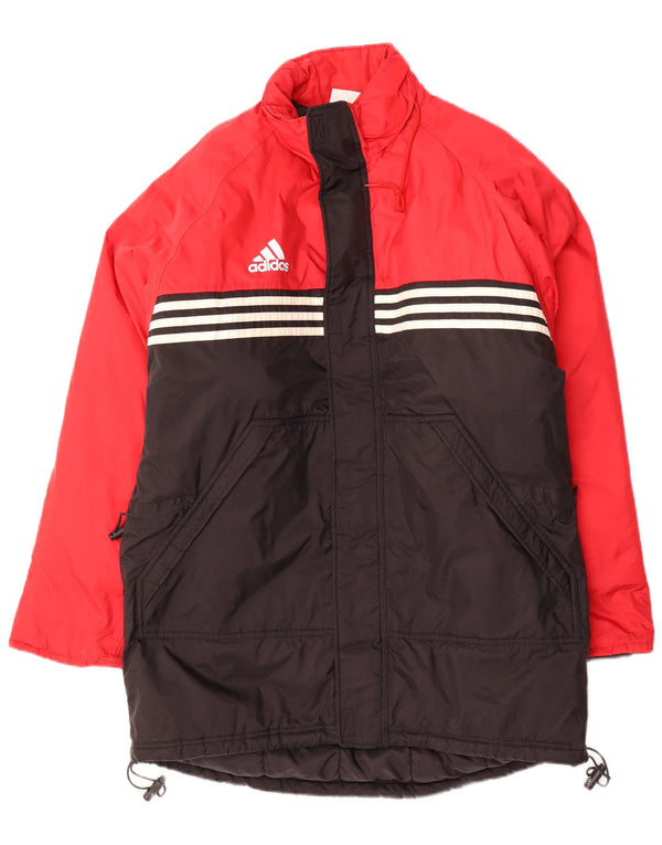 ADIDAS Abrigo acolchado holgado para hombre UK 40/42 Medium Black Colourblock