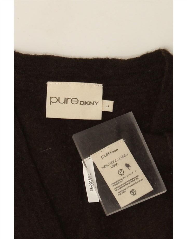 Dkny Suéter Cárdigan Para Hombre De Lana Marrón Grande