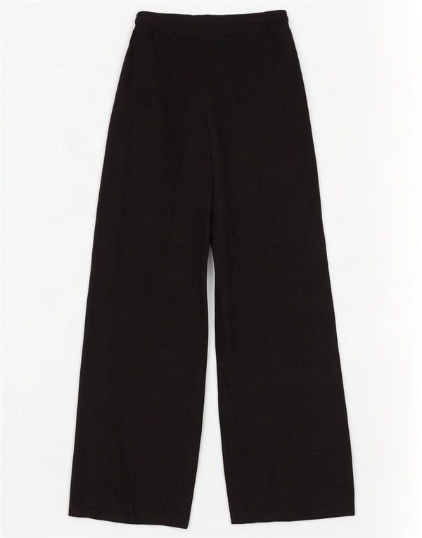 Zara Mujer Pantalones De Chándal De Pernera Ancha UK 8 Small Algodón Negro