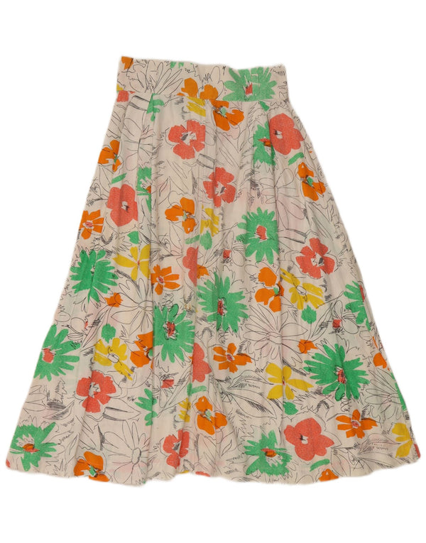 Vintage mujer cintura alta A-Line falda W24 XS multicolor floral
