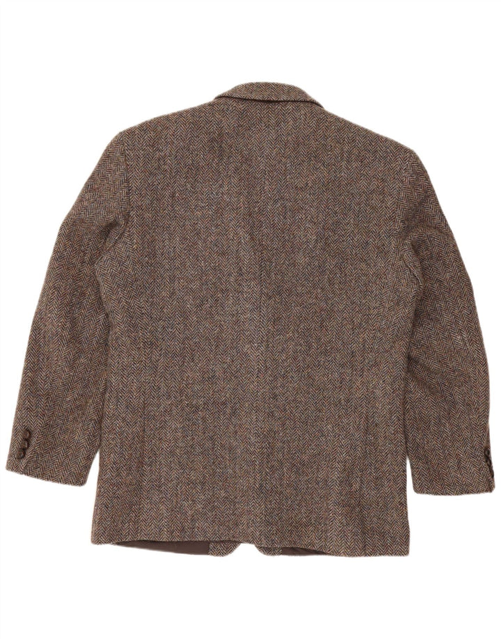 Harris Tweed Chaqueta tipo blazer de 2 botones para hombre Reino Unido 40 Lana de espiga marrón grande