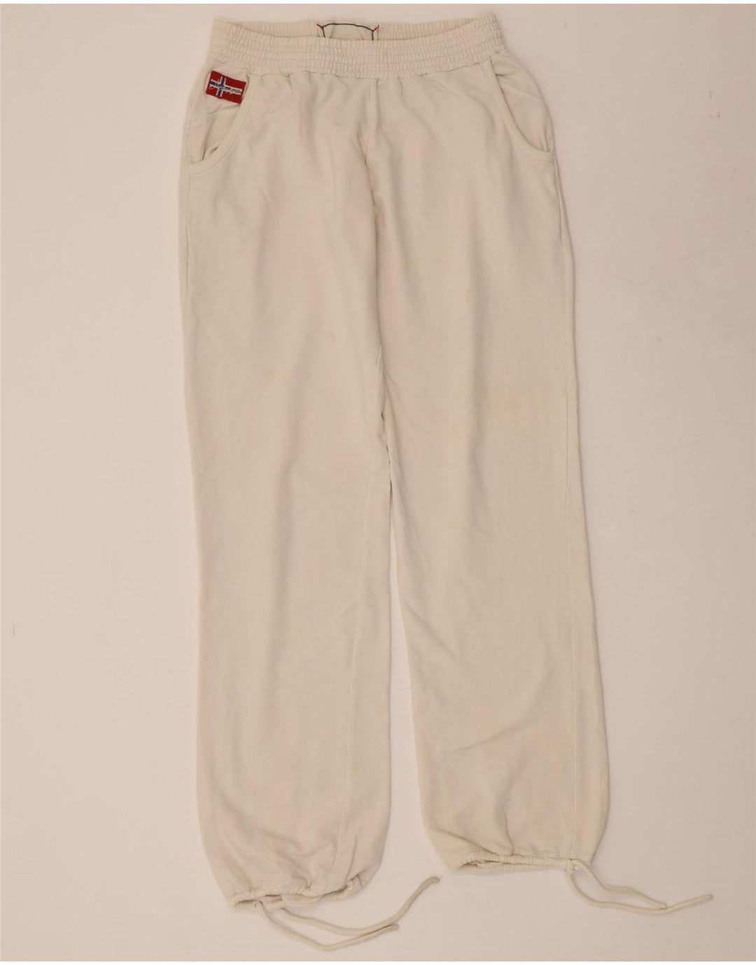 NAPAPIJRI Pantalones de chándal con estampado gráfico para mujer Joggers UK 40 Medium White