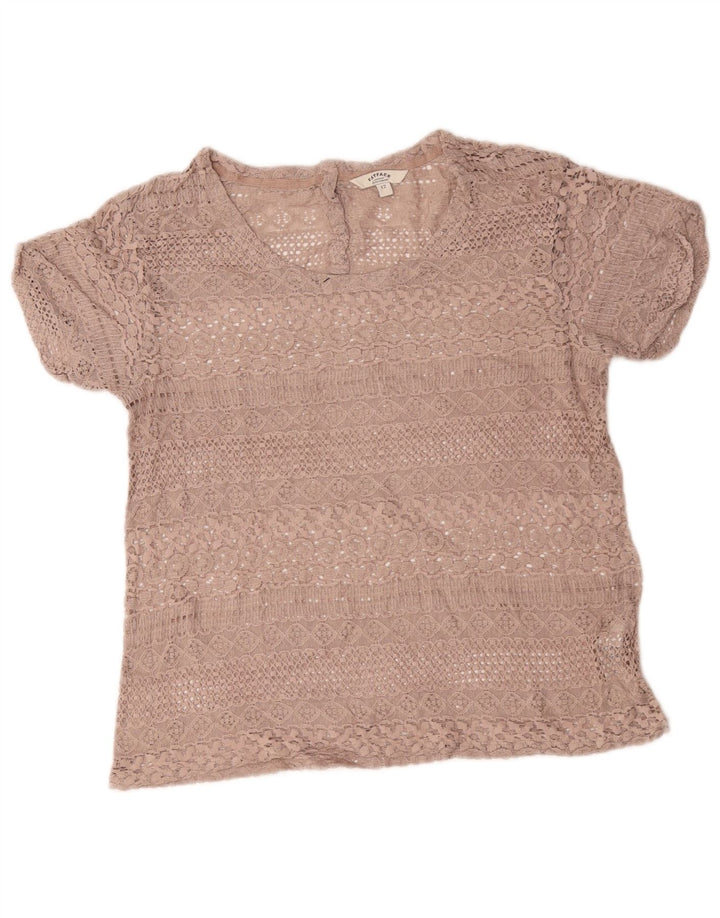 Blusa de crochet para mujer de Fat Face UK 42 Algodón beige medio