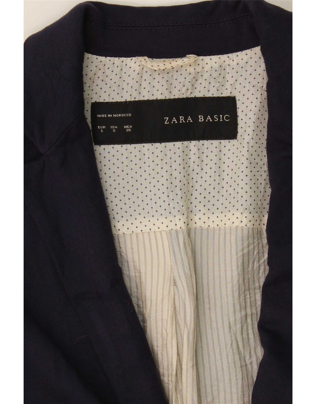 Zara Mujer Chaqueta Blazer De 1 Botón UK 10 Small Azul Marino