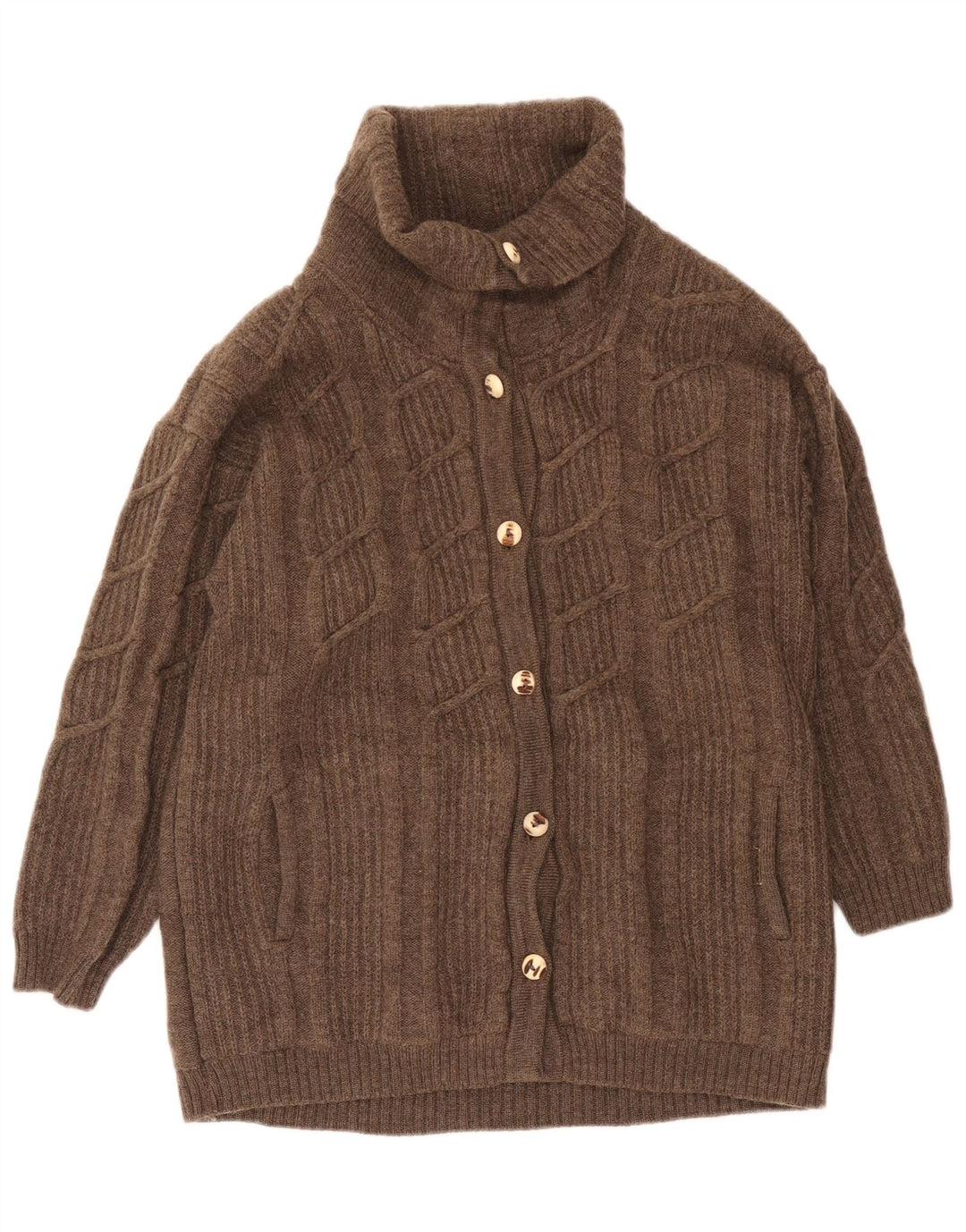 Geiger - Cárdigan para mujer, talla 42, lana marrón grande