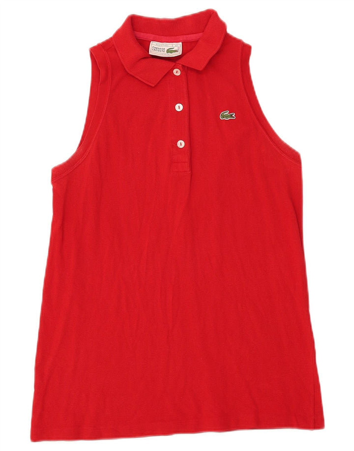 Polo Lacoste Sin Mangas Para Mujer Talla 40 Algodón Rojo Mediano