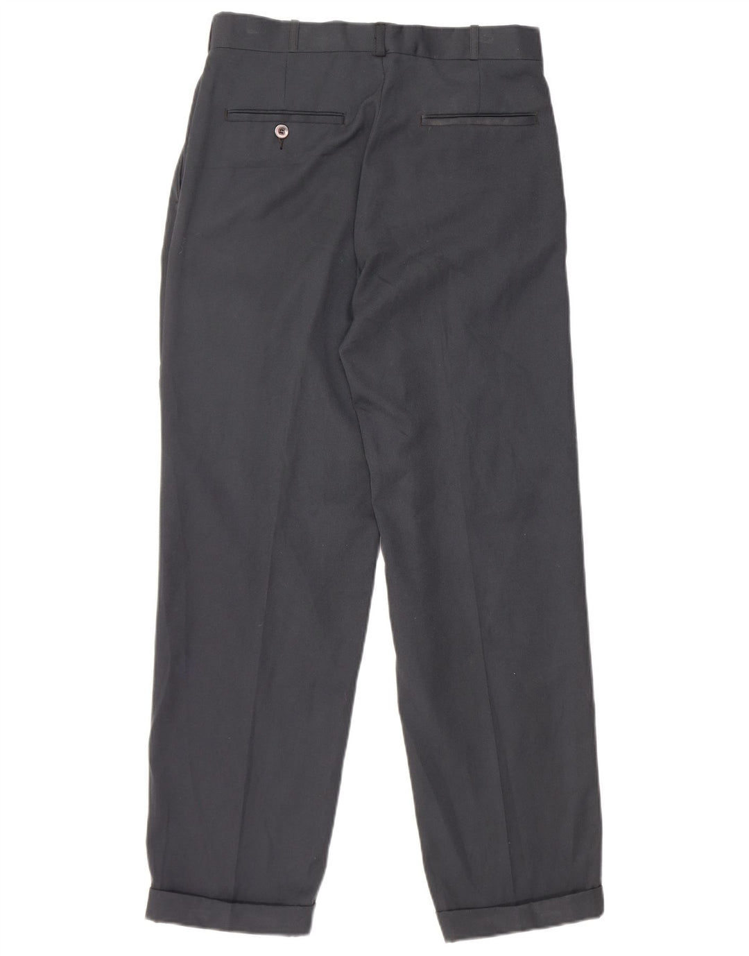 Farah Pantalón de traje con pinzas para hombre W30 L28 Poliéster azul marino