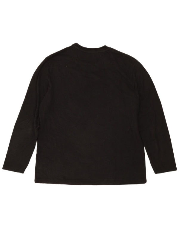 Zara Hombre Top Manga Larga Grande Algodón Negro