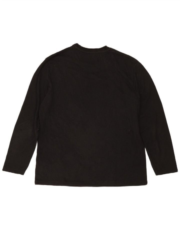 Zara Hombre Top Manga Larga Grande Algodón Negro