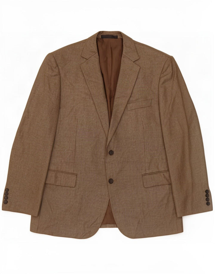 Marks & Spencer Chaqueta tipo blazer de 2 botones para hombre UK 44 XL Marrón Poliéster