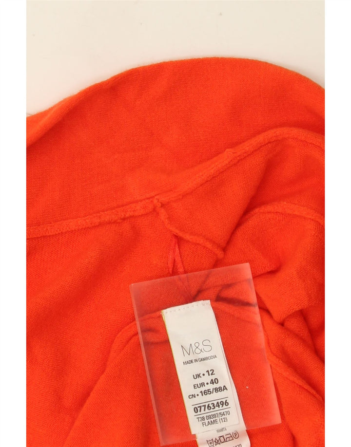 Marks & Spencer - Cárdigan abierto largo para mujer, talla 40, color naranja mediano