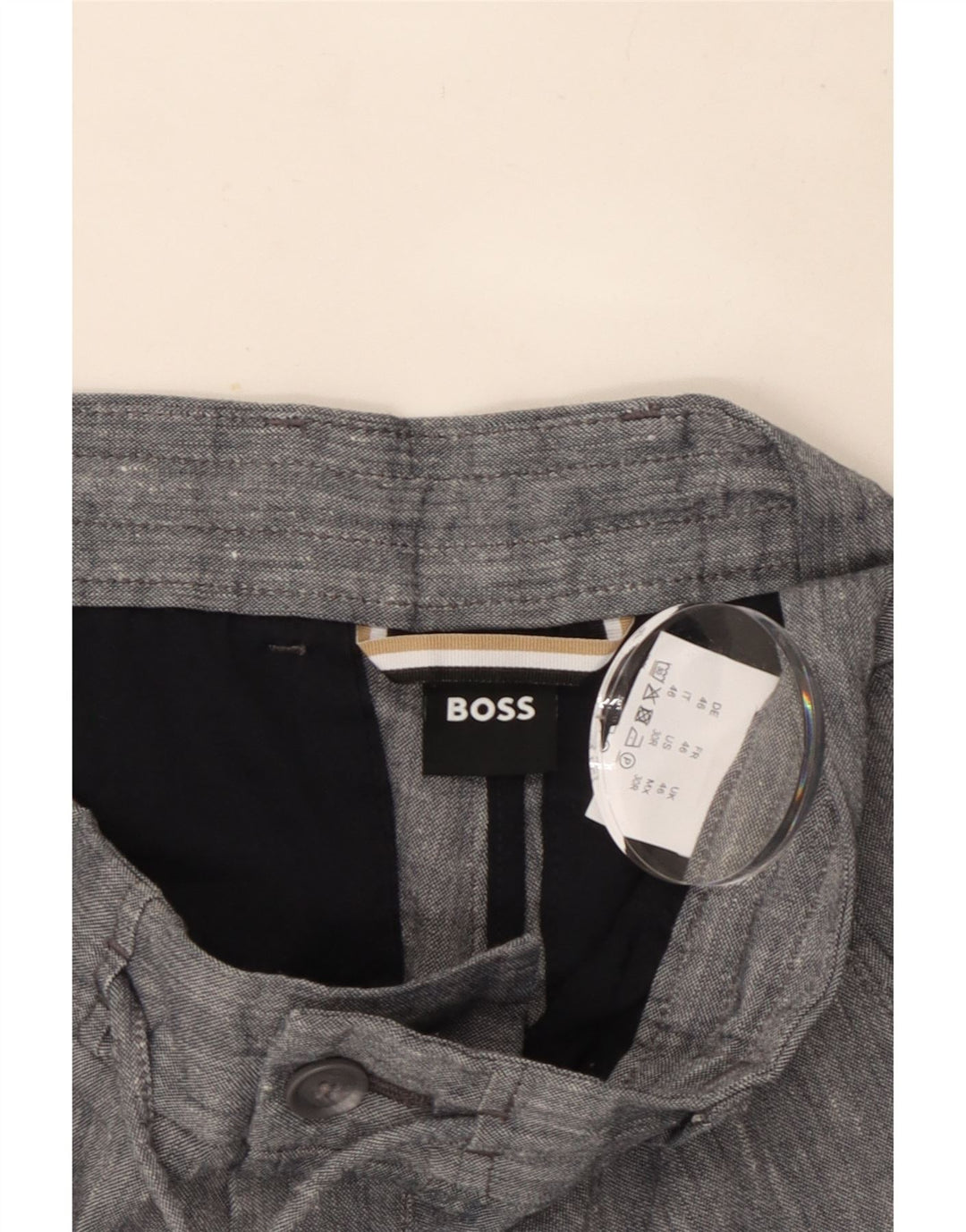 Hugo Boss Pantalones cortos chinos para hombre EU 46 Small W30 Gris