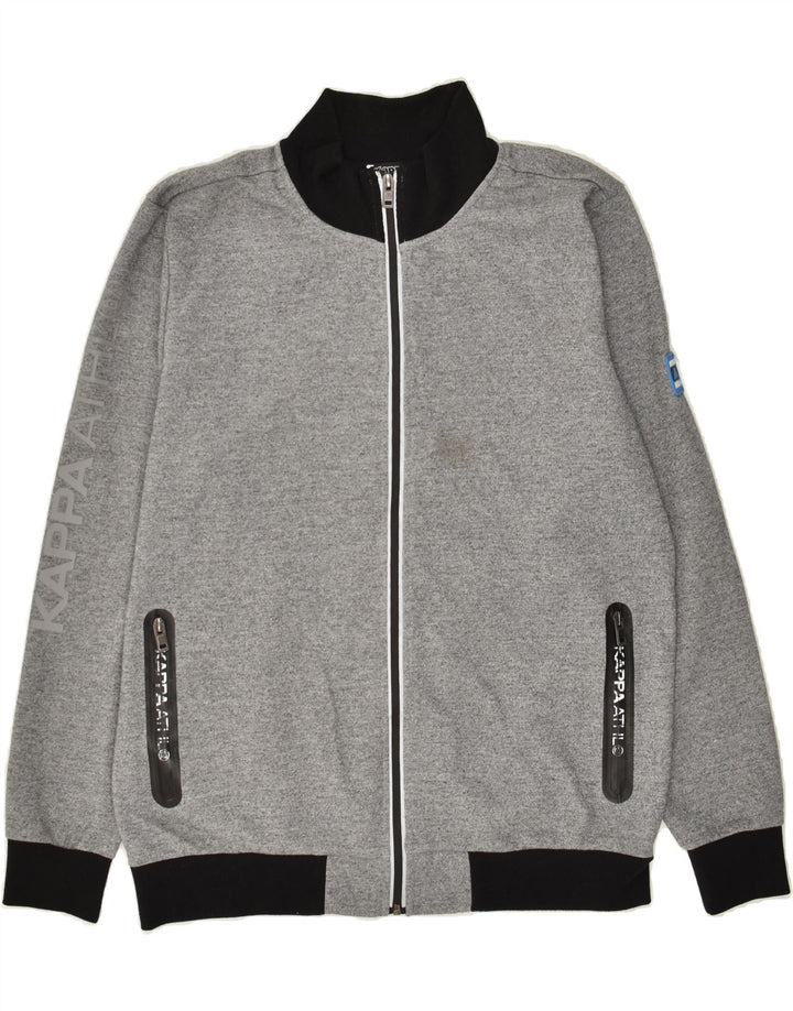 KAPPA Mens Graphic Tracksuit Top Jacket Large Grey Colourblock Polyester | Vintage Kappa | Thrift | Second-Hand Kappa | Used Clothing | Messina Hembry 