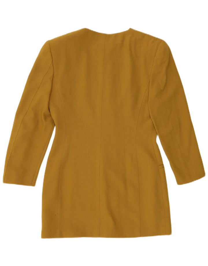 BASILE Chaqueta Blazer Larga De Mujer De 7 Botones IT 42 Lana Amarilla Mediana