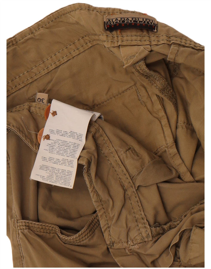 Napapijri Shorts Cargo Geographic Hombre W30 Algodón Caqui Medio