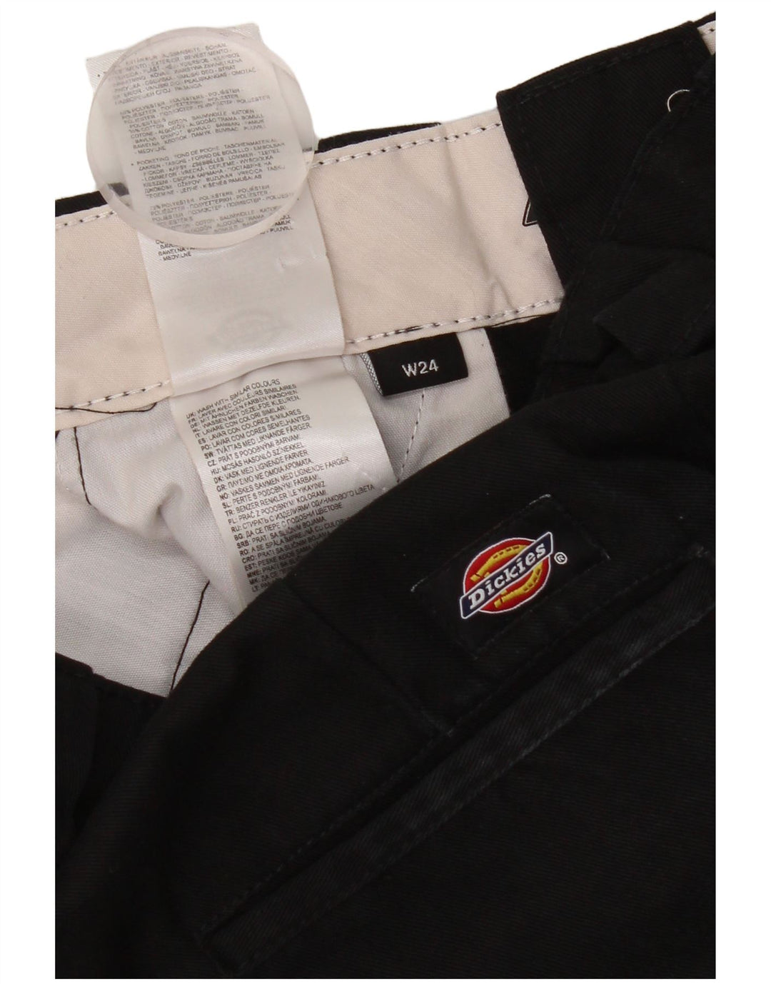 Dickies Pantalón chino de pernera ancha para mujer W24 L30 Poliéster negro