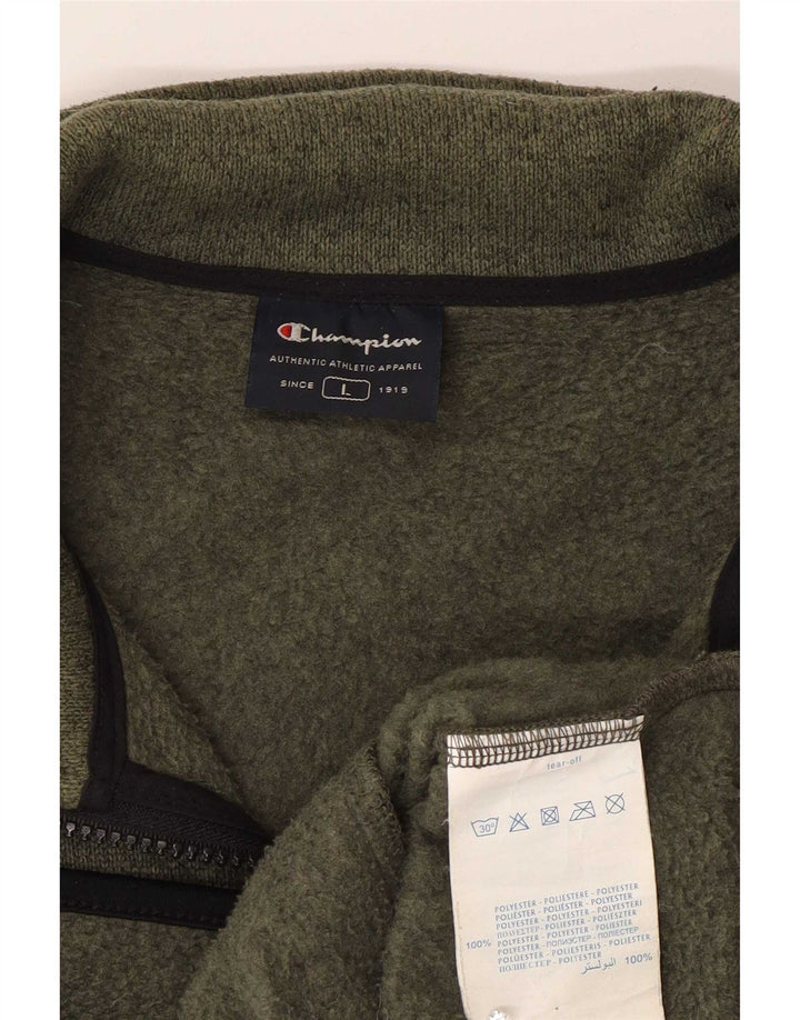 Champion Chaqueta de chándal para hombre, poliéster moteado de color caqui grande