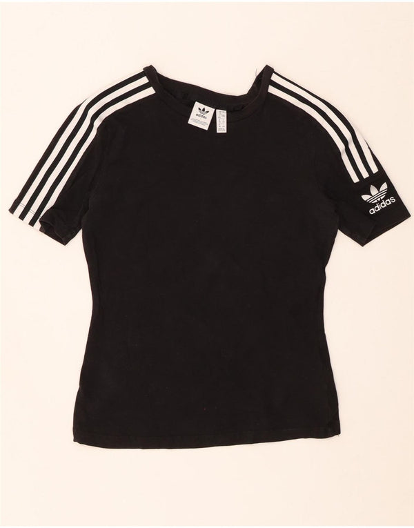 ADIDAS Camiseta para mujer Top UK 12 Mediano Negro Algodón