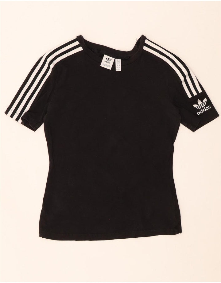 ADIDAS Camiseta para mujer Top UK 12 Mediano Negro Algodón