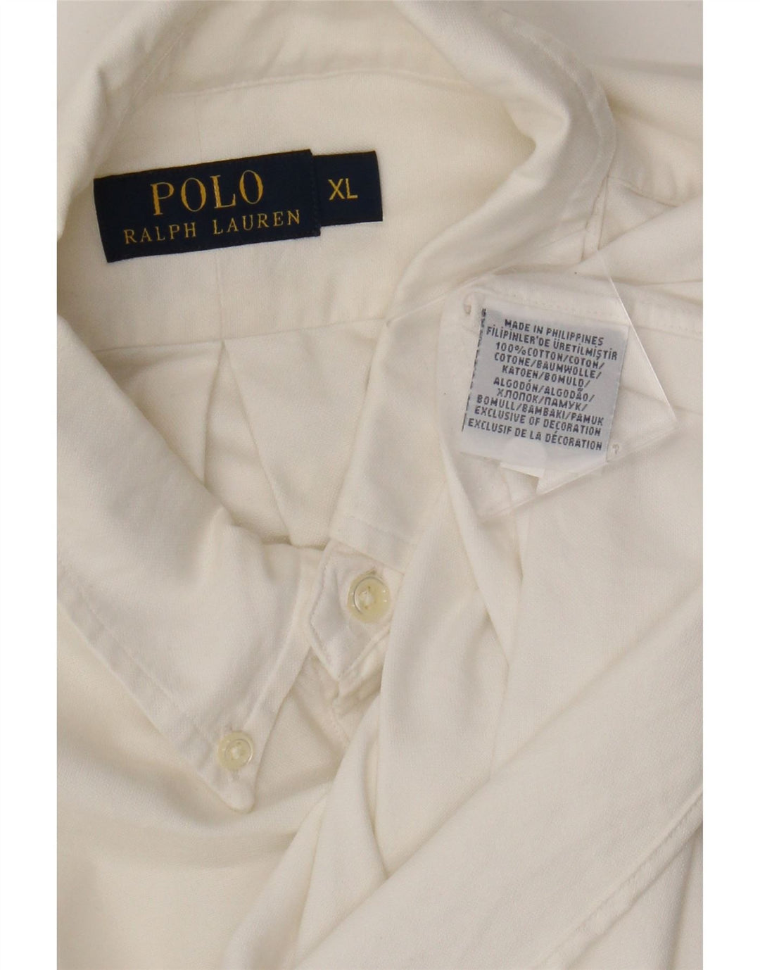Camisa Polo Ralph Lauren Hombre XL Algodón Blanco