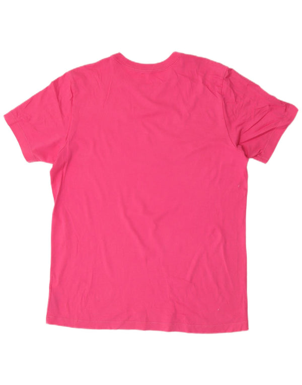 NIKE Camiseta gráfica para hombre Top grande de algodón rosa