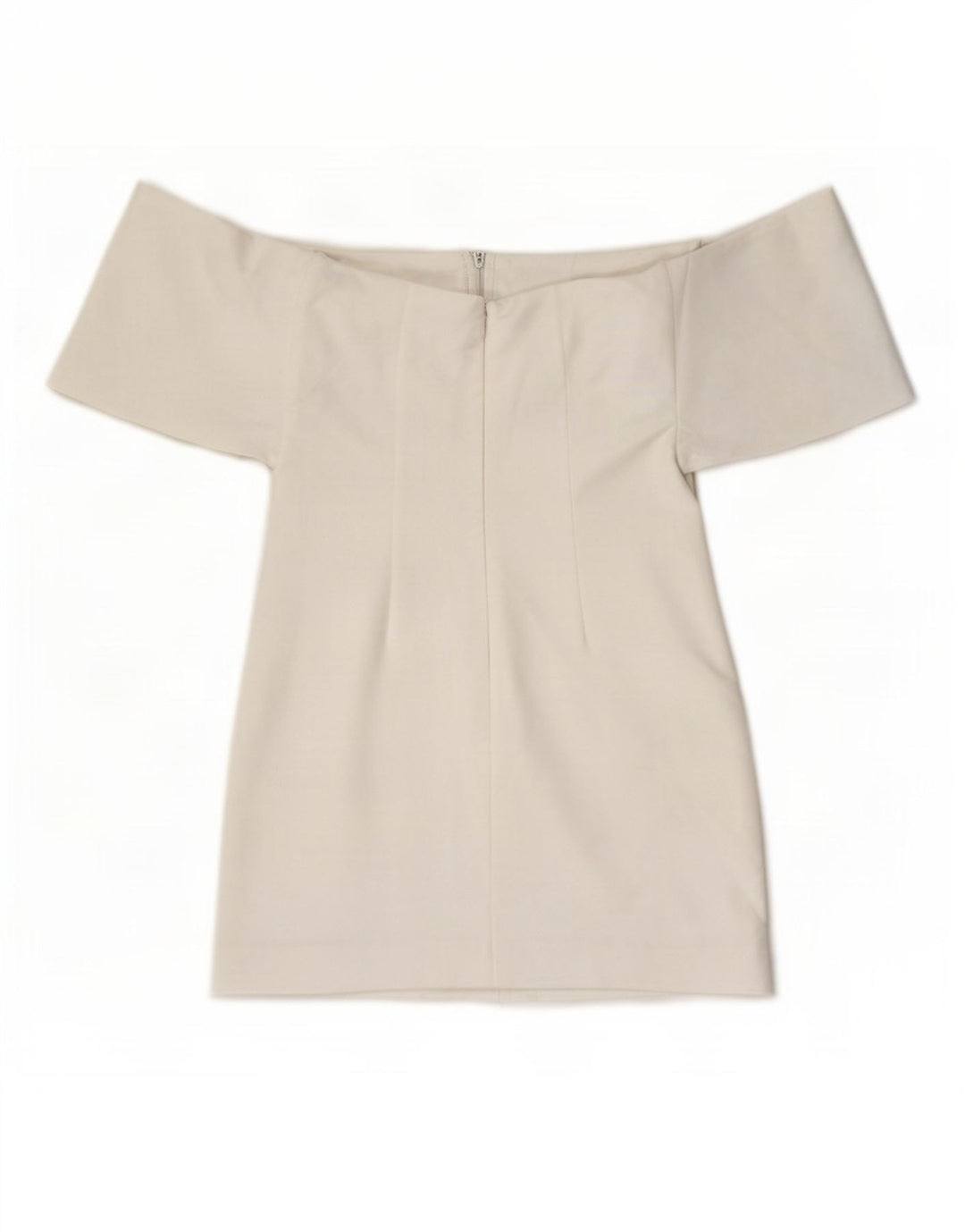 Zara Mujer Mini Vestido Con Hombros Descubiertos UK 8 Pequeño Poliéster Blanco