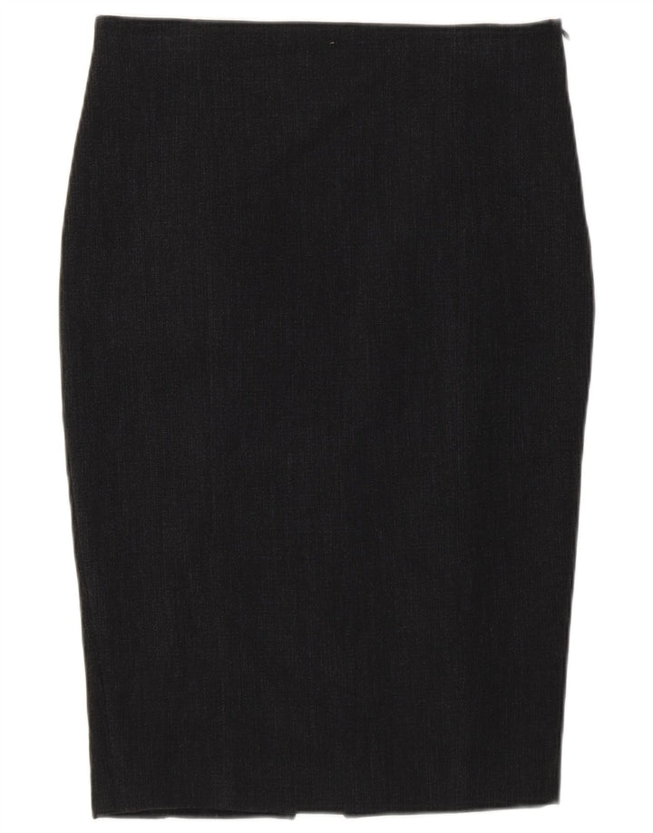 Falda Lápiz Zara Mujer Mediana W28 Poliéster Gris