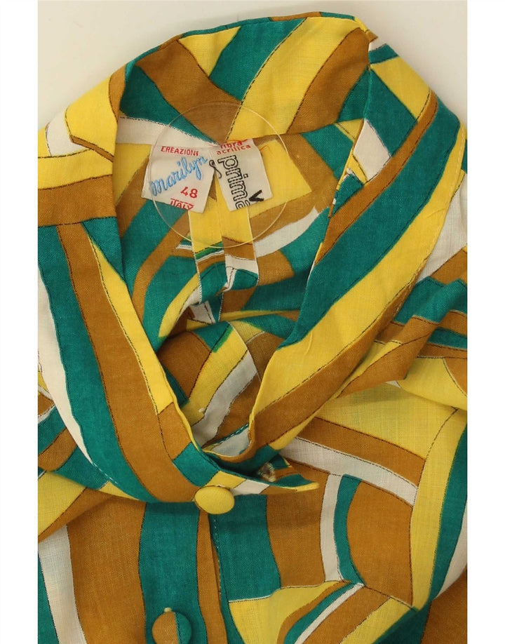 Vintage mujer sin mangas vestido de cambio IT 48 XL multicolor geométrico
