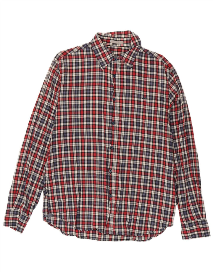 Camisa Gas Hombre XL Cuadros Rojos Algodón