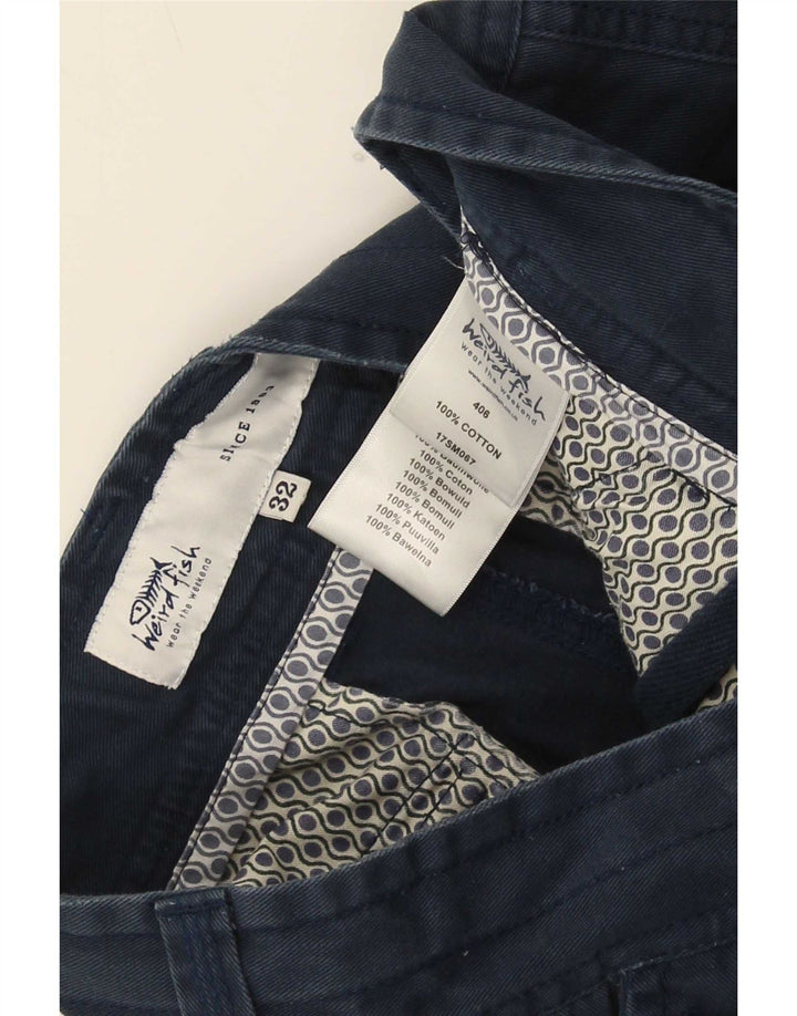 Weird Fish Pantalones cortos tipo cargo para hombre medianos W32 Algodón azul marino
