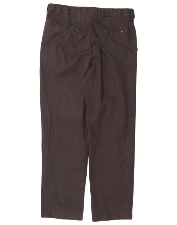 Marks & Spencer Pantalón de traje regular para hombre W32 L29 Algodón a rayas marrón