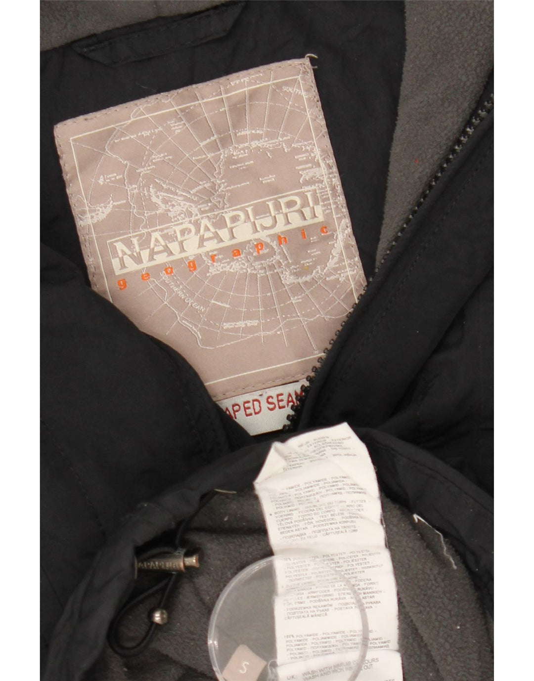 NAPAPIJRI Chaqueta anorak con capucha y gráfico para hombre UK 36 Small Poliéster negro