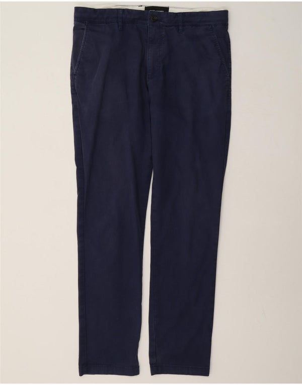 Lyle & Scott Pantalones chinos ajustados para hombre W34 L32 Algodón azul marino
